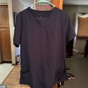 Navy V-Neck Scrub Top with Pockets, 2 pocket Scrub pants